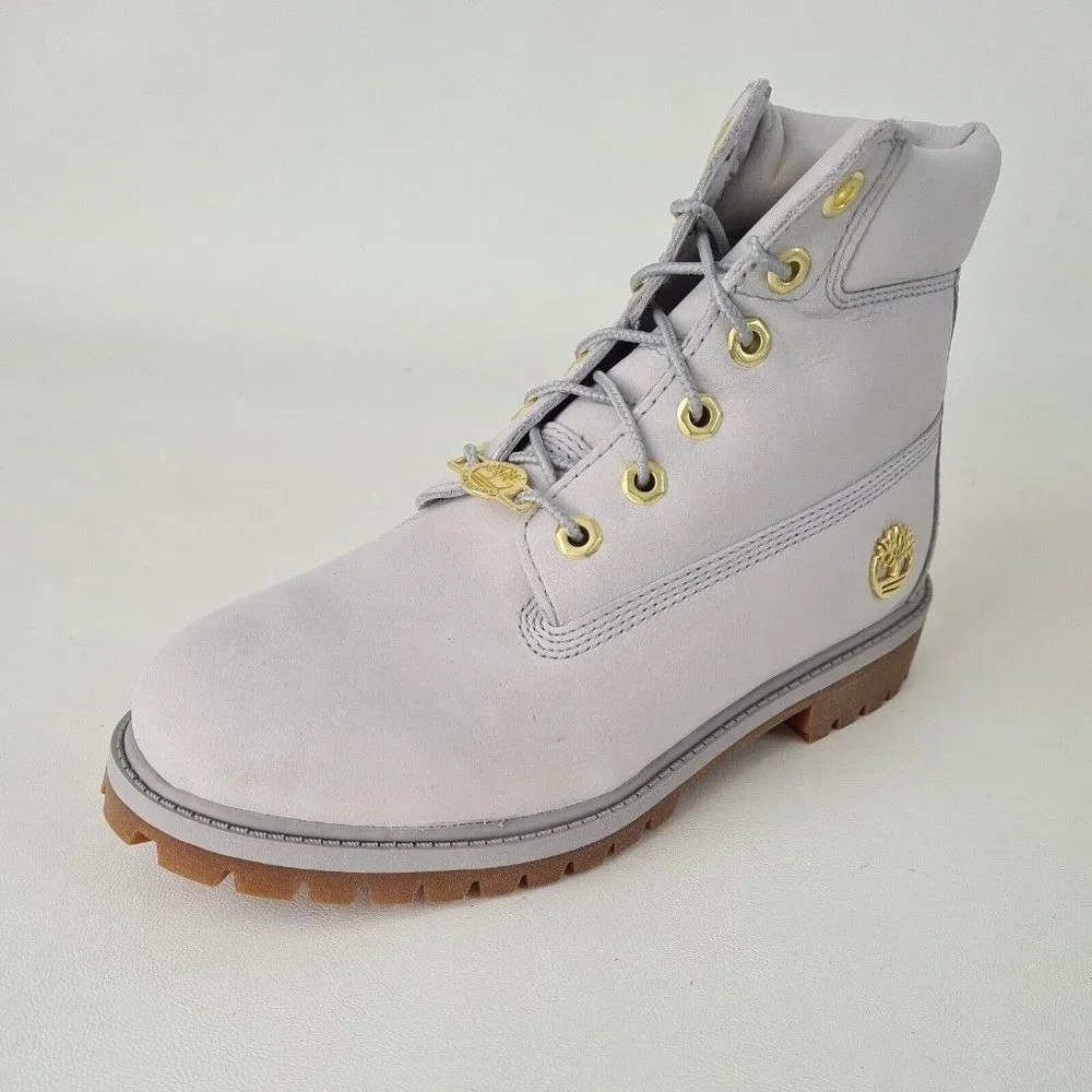 Timberland 6IN PREMIUM Junior Grey Waterproof Boots - Picture 2 of 12